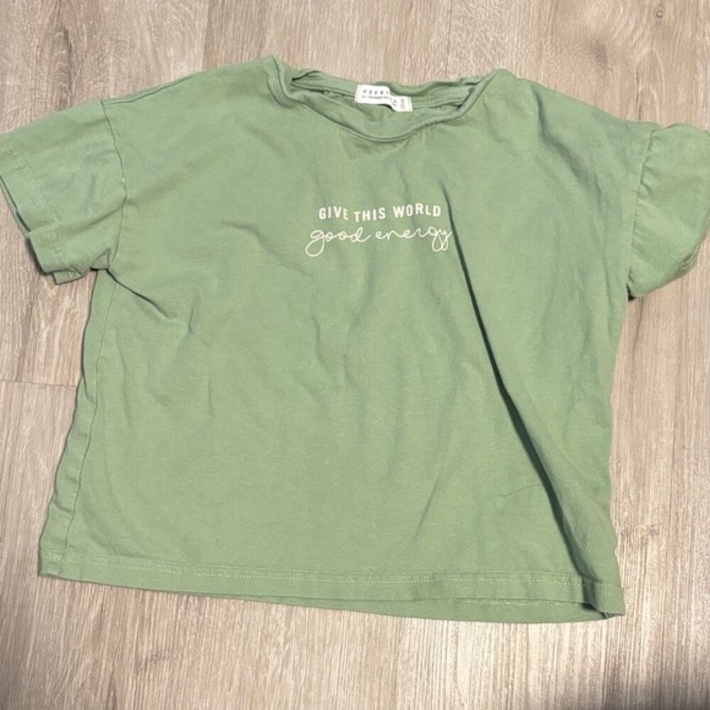 Kids Green Tee with Uplifting Message